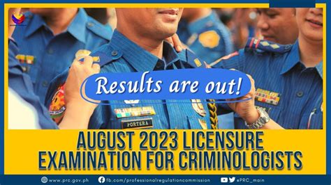 August 2023 Licensure Examination for Criminologists Results .